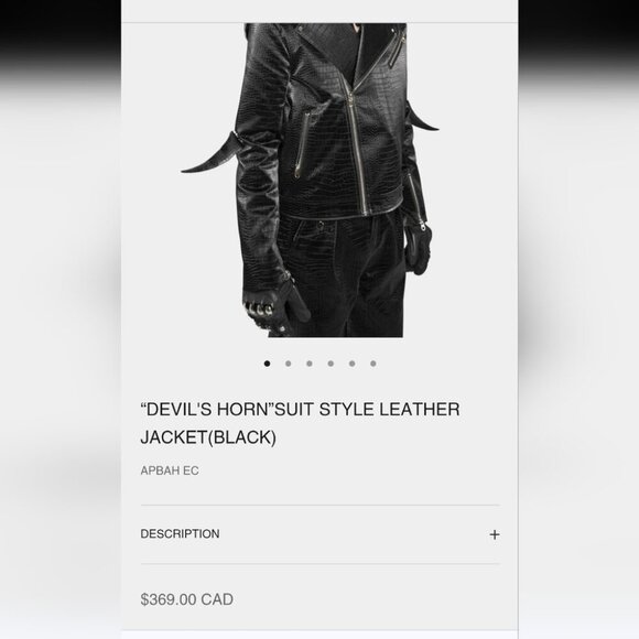 Men's Crocodile Pattern Vegan Leather Jacket with Magnetic Horns -NWT size S - Picture 7 of 8